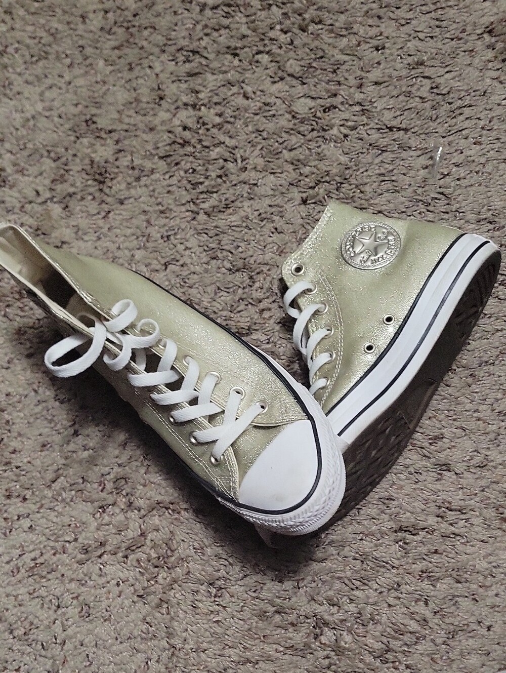 Converse Metallic Gold High Top Sneakers